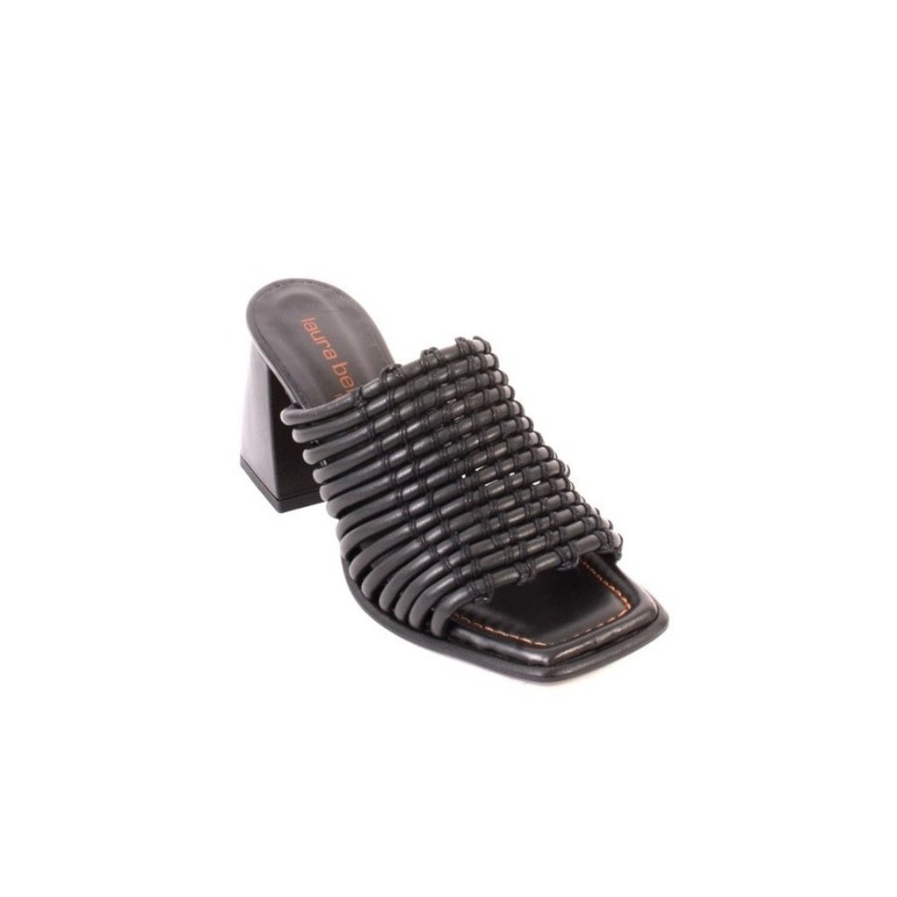 Laura Bellariva 7901 Black Leather Heel Sandals
